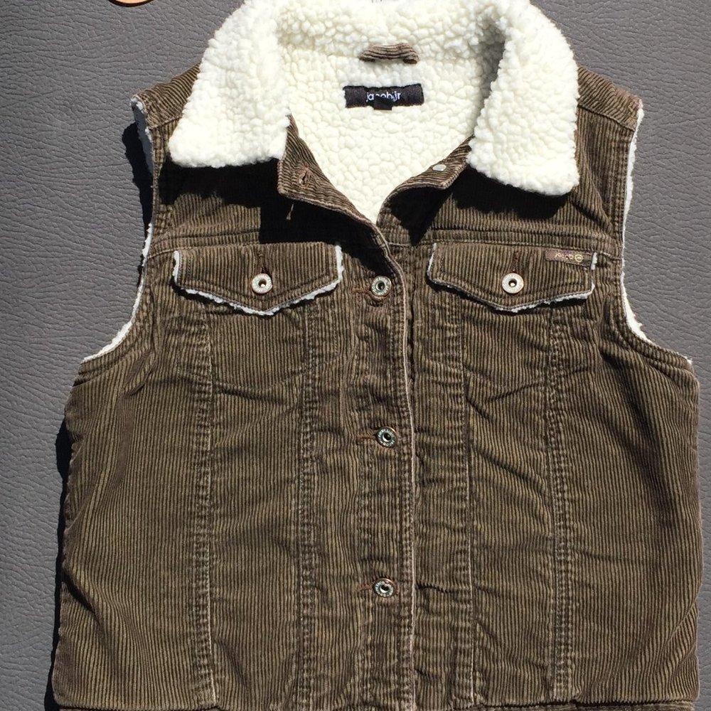 Jacob Jr. Retro Corduroy & Fleece Vest - Jeep Green - Size XL (Boy)